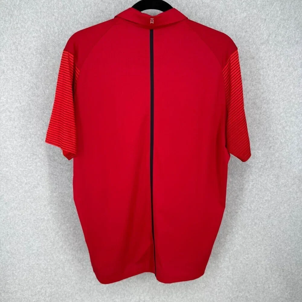 Nike Mens Trajectory Golf Polo Shirt Size XL Tiger Woods Collection Red Sunday